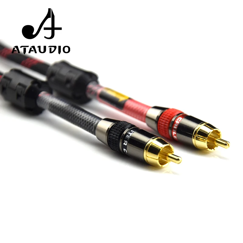 ATAUDO Hifi 4N OFC 2RCA Cable Hi-end Male to Male DVD Player Amplifier Interconnect Audio RCA Cable