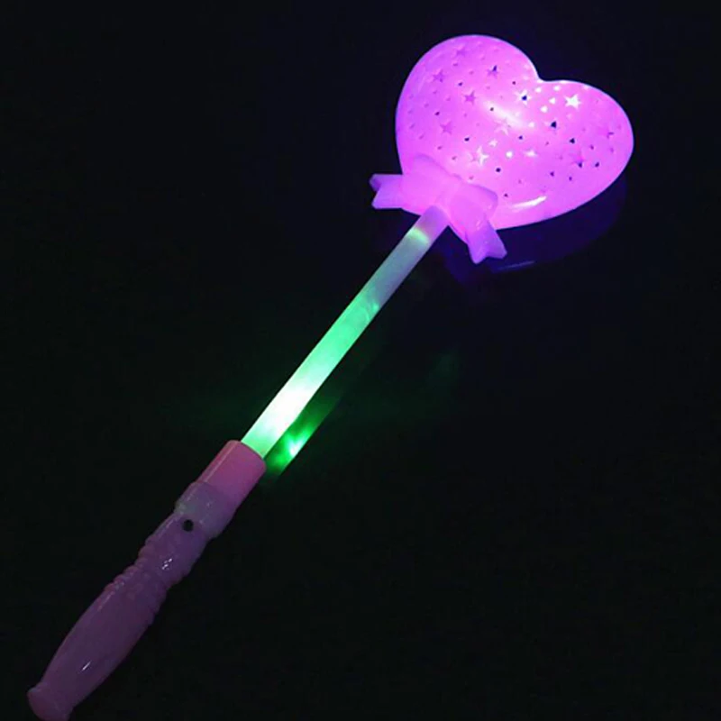 Light Stick love hollow Led Concert Glow Stick Colorful Plastic Flash Light Cheer Electronic Magic Wand wedding decoration Toys