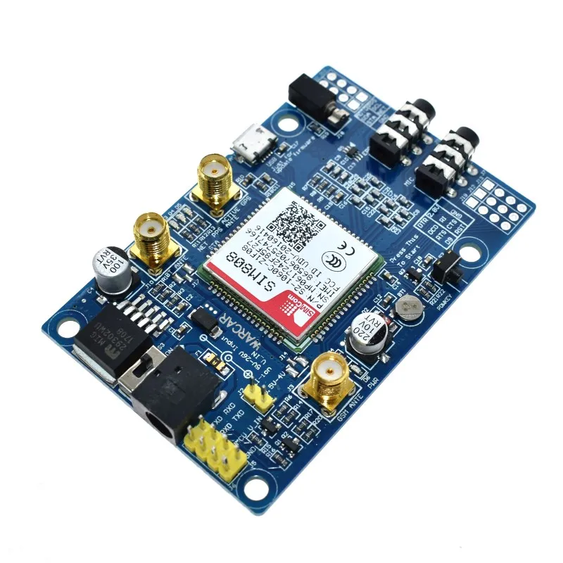 SIM808 Module GSM GPRS GPS Development Board IPX SMA with GPS Antenna Raspberry Pi Support 2G 3G 4G SIM Card