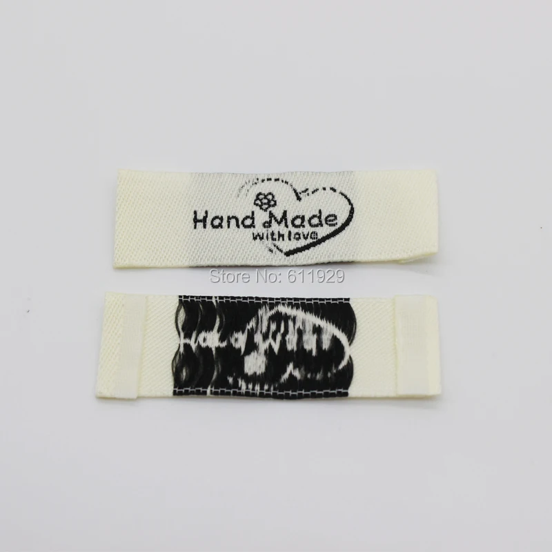 free shipping handmade labels/DIY gift label/clothing woven label/doll label/hand made with love tag/garment tag 200 pcs a lot