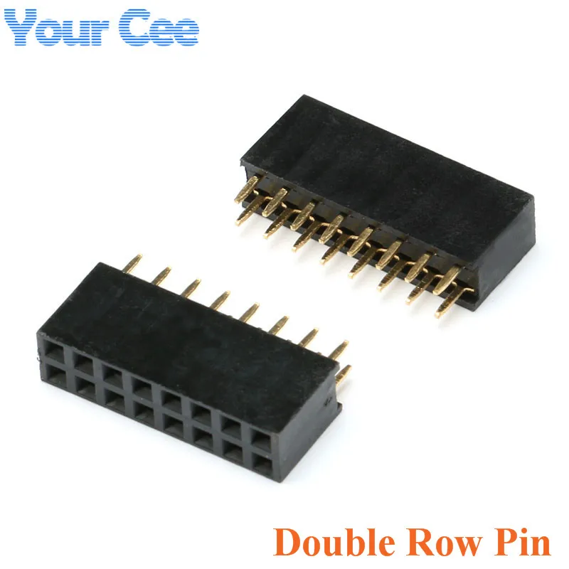 10pcs Double Row Pin 2*2P 3P 4P 5P 6P 8P 10P 12P 20P 40P Straight Pin Female Header Strip Socket Connector 2.54mm Pitch