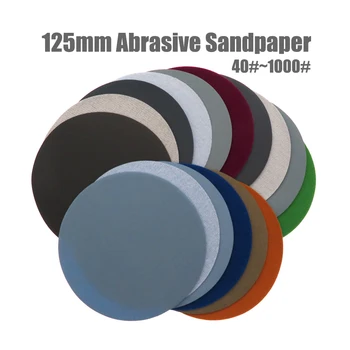 20 adet 5 inç (125mm) silikon karbür kanca ve döngü su geçirmez zımpara diskleri islak/kuru yuvarlak aşındırıcı zımpara