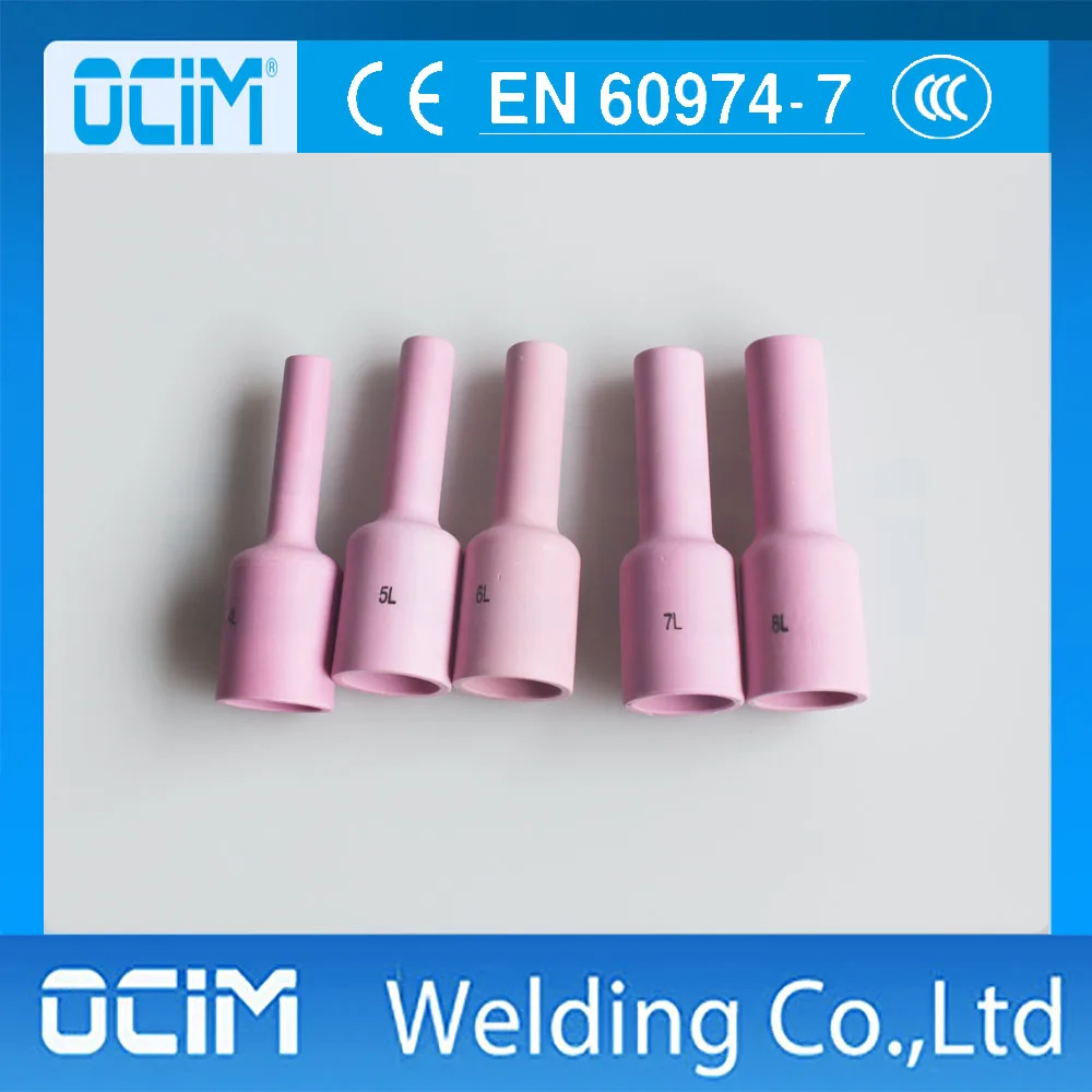 5PCS Tig Long Ceramic Gas Nozzles 54N Fit welding torch WP/SR 17 18 16