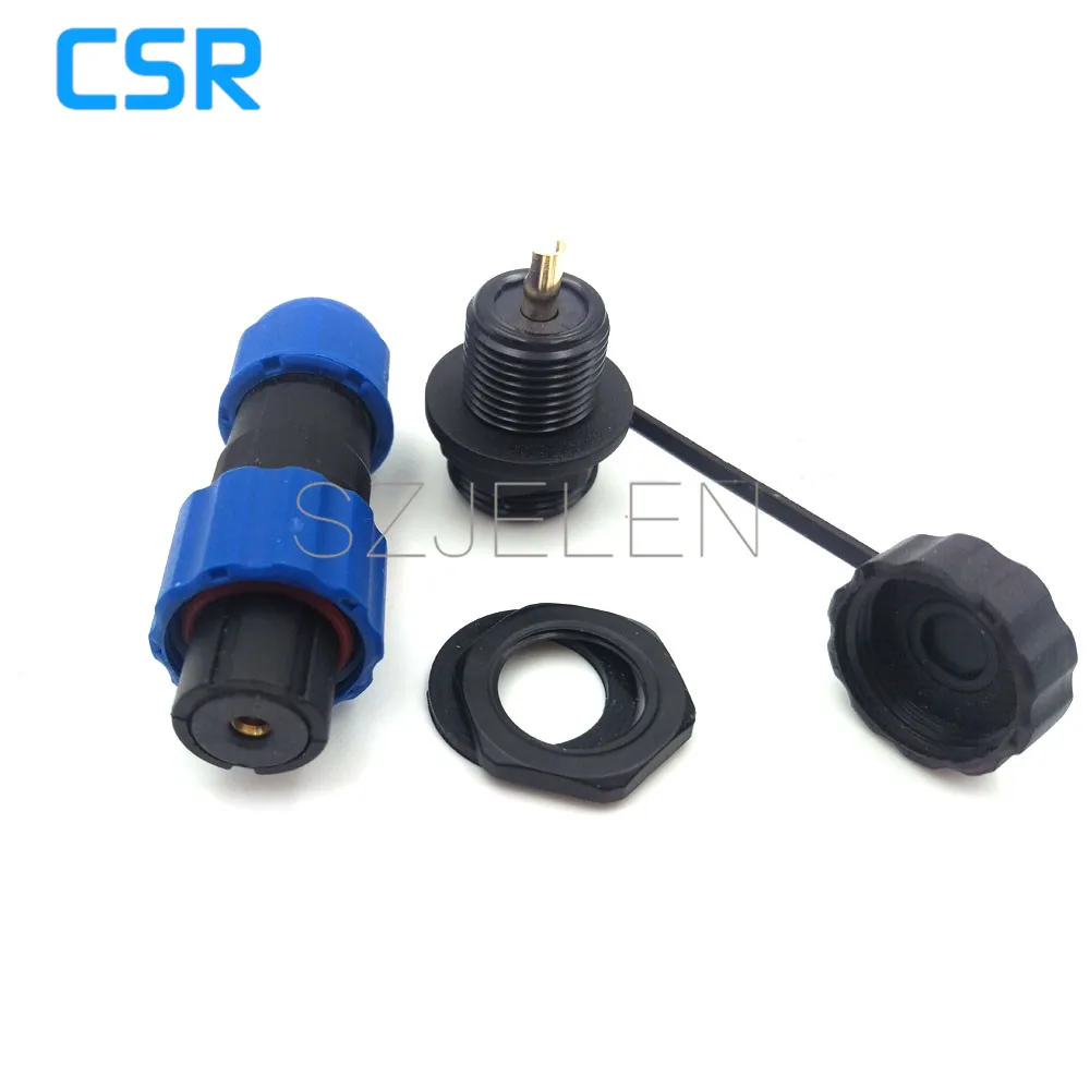 SP1310/S1-SP1312/P1, 1 Pin Waterproof Connector , 1-Pin Coaxial Connector Plug And Socket, IP68, Panel Mount, Rated Current 30A