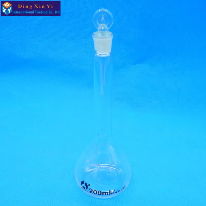 200ml Transparent volumetric flask Constant volume bottle flint glass flask volumetric Laboratory volumetric flask