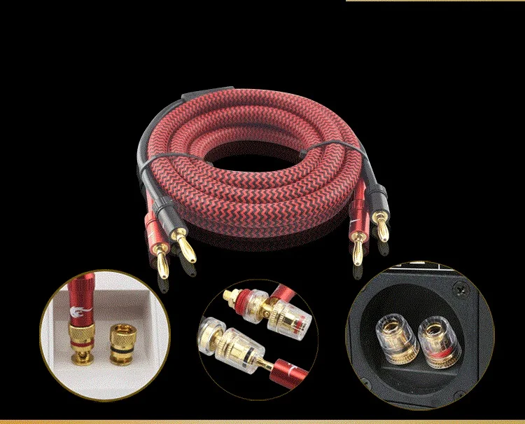 1 м 2 м 3 м стерео 4 мм штекер типа «банан» динамик аудиокабель для домашнего кинотеатра мультимедийный усилитель Speakon провод аудио линия