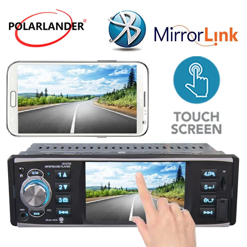 Car Radio 1 Din 4 Inch Cassette Player HD USB/SD/FM/RDS Touch Screen Mirror Link Autoradio Bluetooth MP5 Stereo Receiver