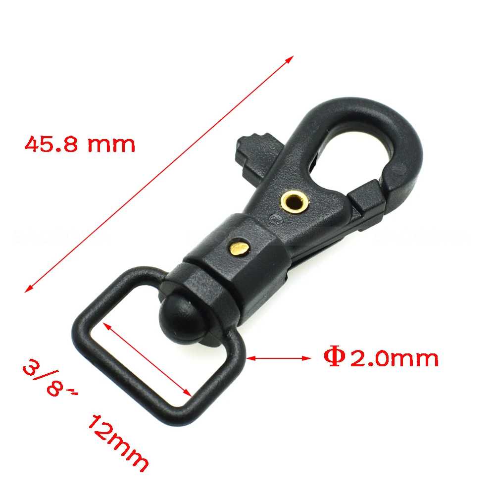 10pcs Plastic lobster clasp Swivel Snap Hooks for Bag Belts Straps Keychain Clasp Backpack Accessories Black