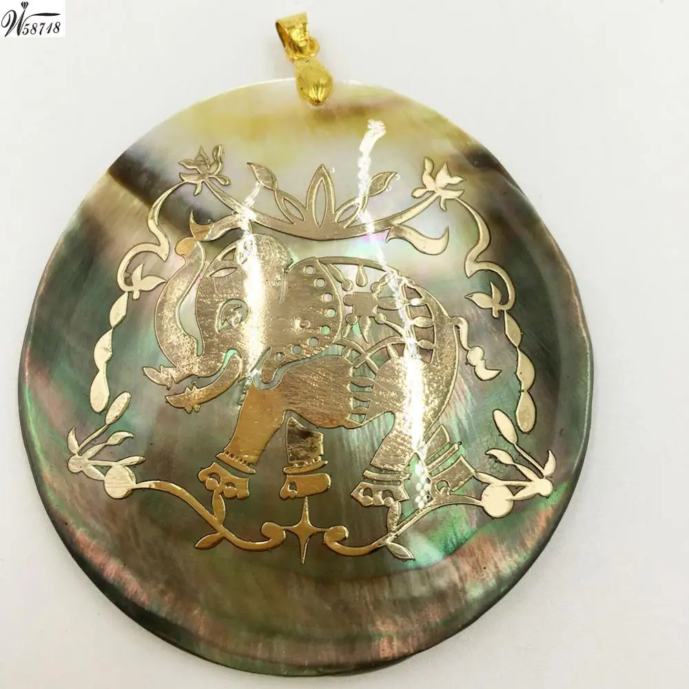 Beautiful jewelry Mother of pearl Shell Women Men Pendant Bead WFH587