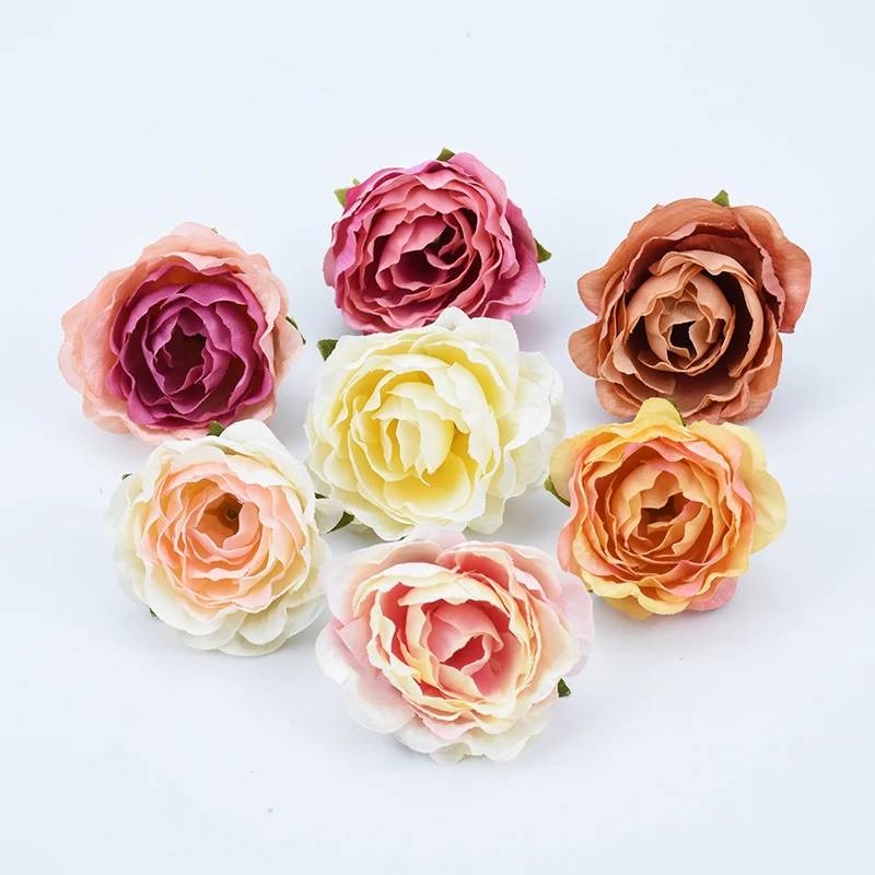 5 szt. 4CM Jedwabne Retro Róże Główki do Wazonu Walentynki Dekoracja Ślubna Samochód Dom Sztuczne Kwiaty Florystyka Ściana DIY Prezenty Broszka — zdjęcie 3