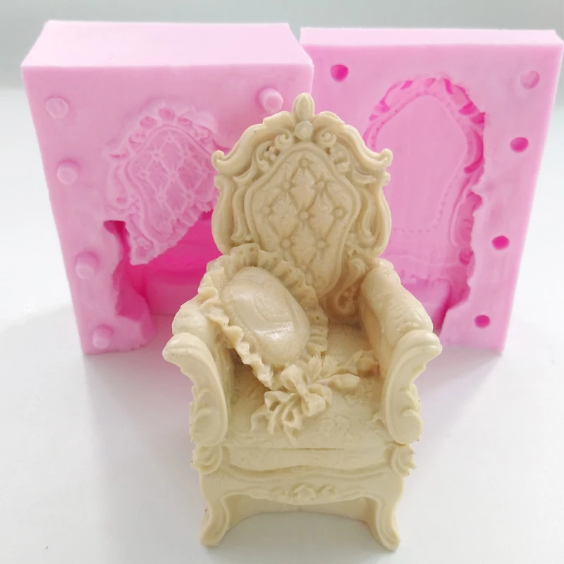 

Mold Silicone 3d Soap Molds Candle Mold Retro Style Sofa Handmade Soap Making Molds For Cake Decoration DIY Chocolate Baking