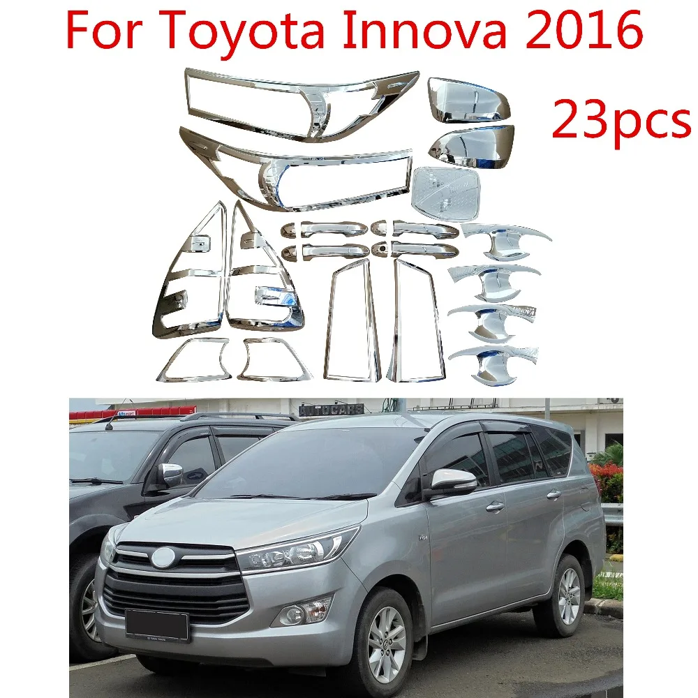 High-quality 23PCS ABS Chrome plated trim accessories plated For Toyota Innova 2015-2018 AN140 FS Car exterior refit is special