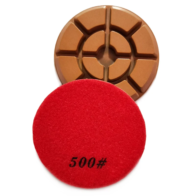 RIJILEI 7-teiliges Set 4-Zoll-Nasspolierpads 100mm Betonboden-Polierpads Terrazzo Keramik-Restaurierung Schleifscheibe HF10 – Detail 6