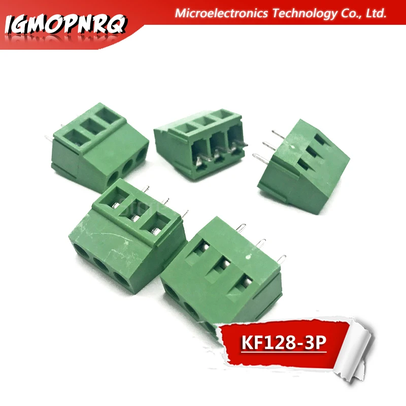 20PCS KF128-3P 5.08mm KF128 3 Pin Green Connect Terminal Screw Terminal Connector Splice connector