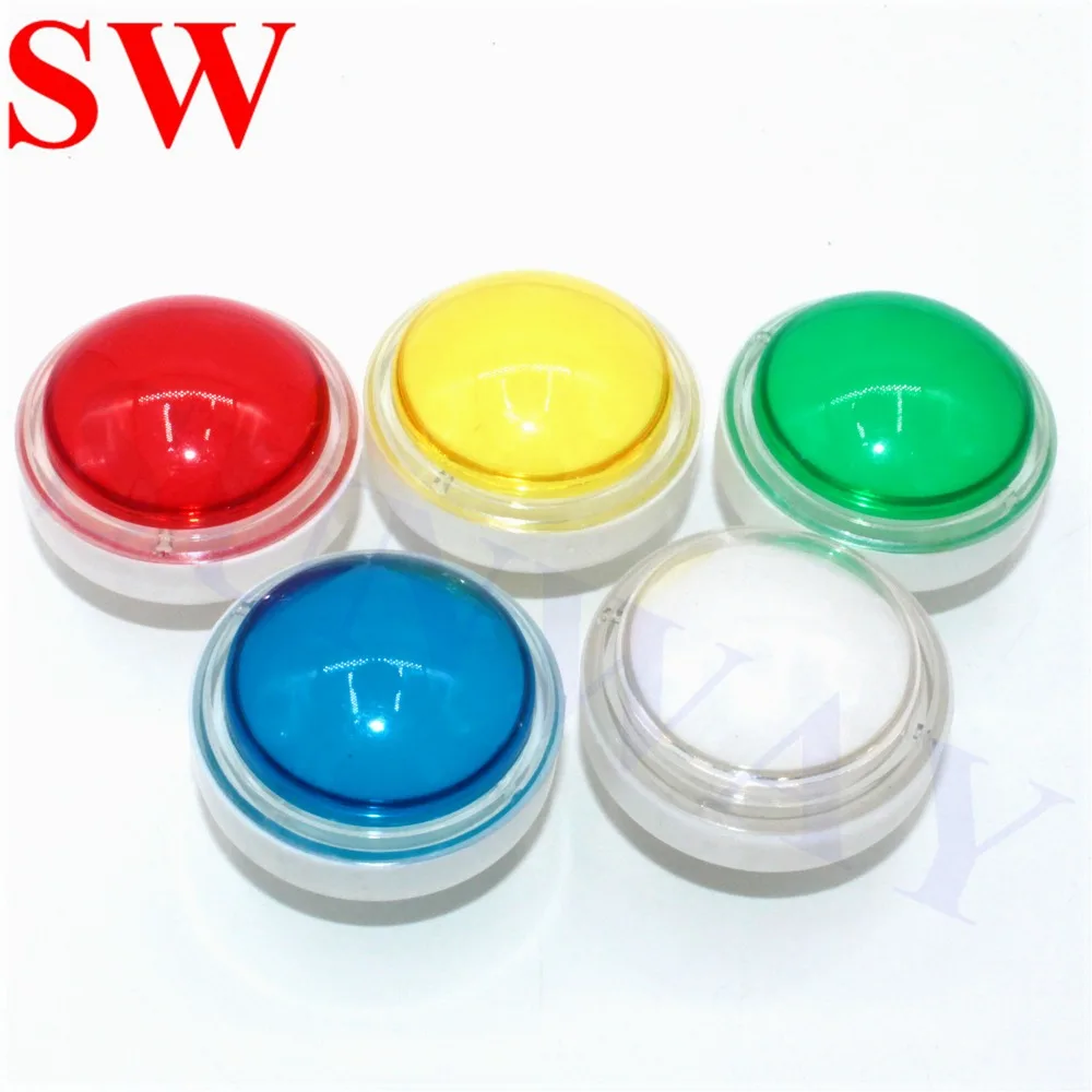 

10 pcs transparent 60mm button Dome push button/Round push button for one touch game/western cow boy game machine