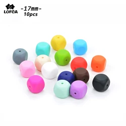 LOFCA 10pcs/lot Dice Loose Silicone Beads  For making Necklace Bracelets Keychain Jewelry accessories