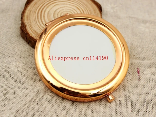 

Fashion new metal vintage round blank compact double side pocket mirror