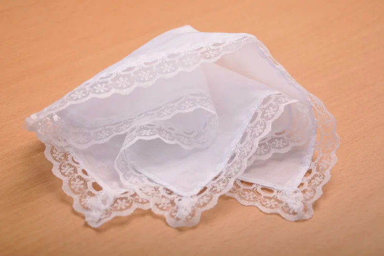 Personalized Lace Handkerchief for Women, White Cloth Napkins, Wedding Gifts, Wedding Decoration, 20 PCs 25*25cm