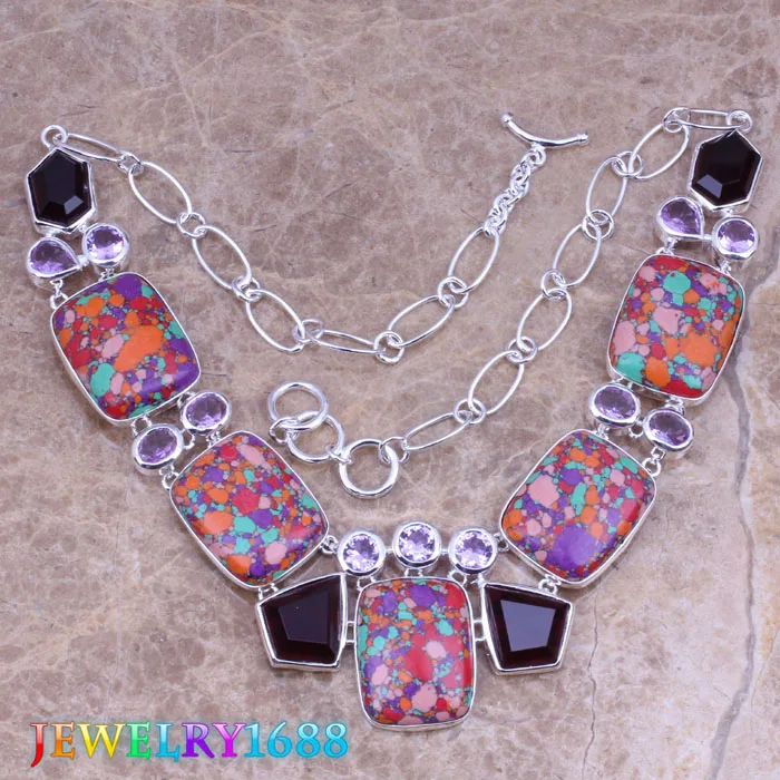 

Multicolor Purple Cubic Zirconia Silver Plated Grade Necklace L629