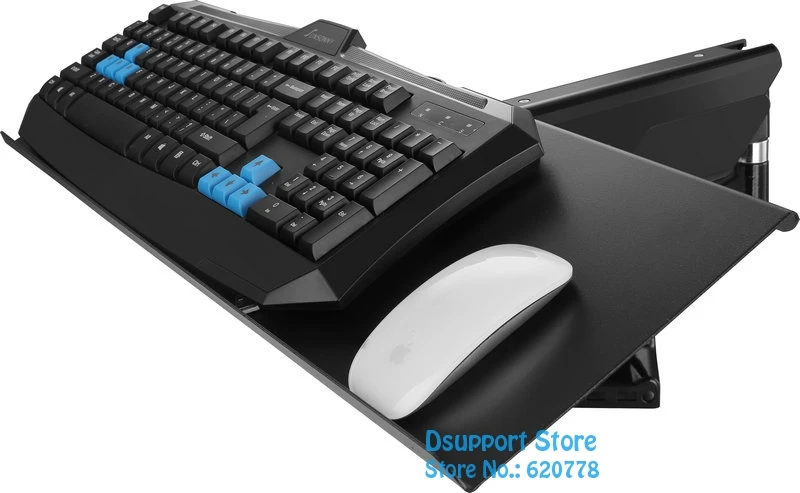 Bandeja para teclado con orificio de montaje VESA, soporte de 100x100mm para bricolaje, para teclado de trabajo fijo con brazo de soporte de Monitor