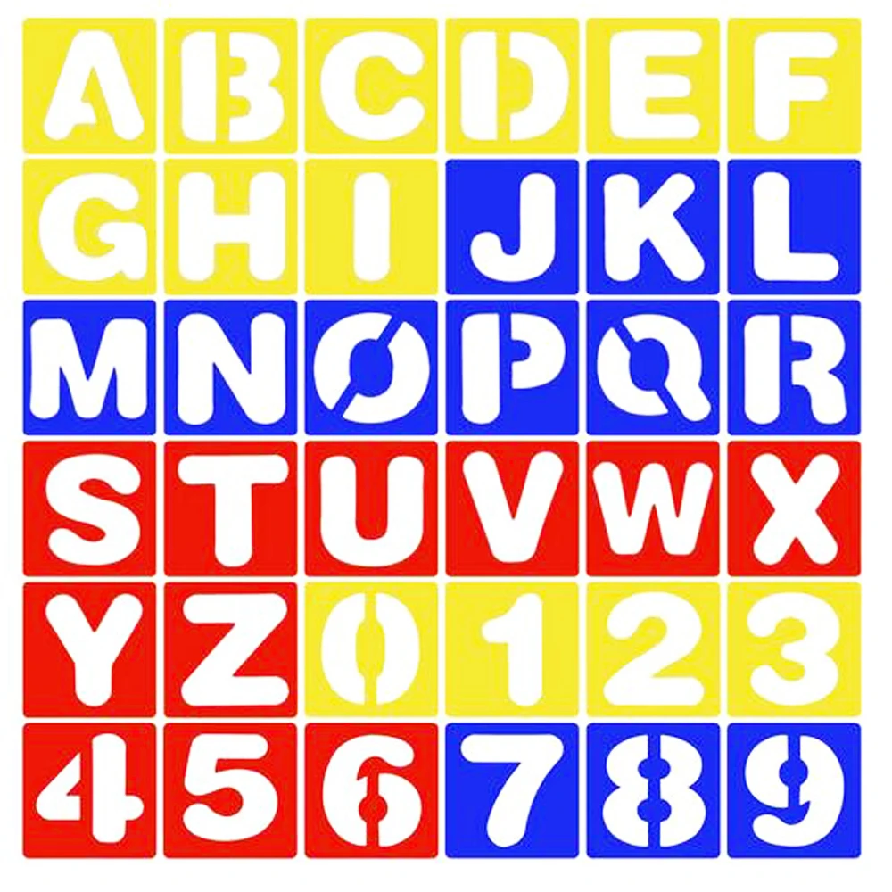 Alphabet Letter Number Stencil Set Painting Drawing Templates Plastic For Kids Adults Posters Arts&Crafts Projects