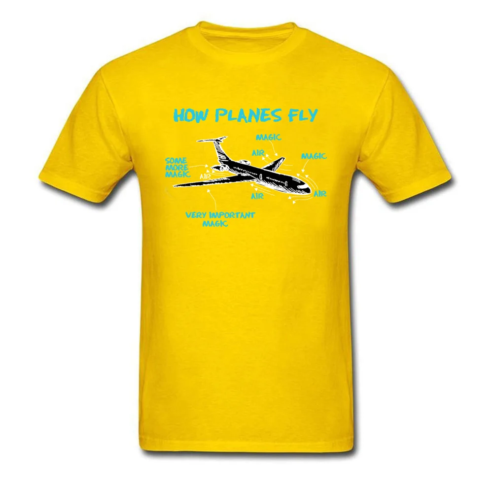 Print Engineer Mechanical How Plane Fly Mens T Shirts Aircraft Airplane Schematic Diagram Pattern Tshirt Father\'s Day Cotton