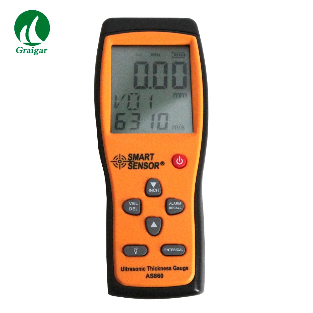 Smart Sensor AS860 Digital Ultrasonic Thickness Gauge High Accuracy Measuring Range 1.0 To 300mm Aluminium Plate Steel