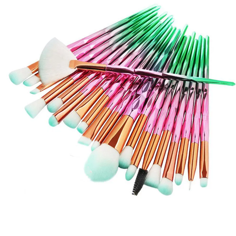 20 ピース/セットメイクブラシセット彫刻化粧ブラシアイシャドウアイライナーまつげパウダーブラシツールドロップシッピング