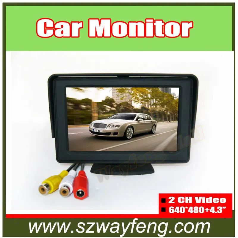 

Free Shipping 4.3" Color LCD Car Rearview Monitor with LED blacklight for Camera DVD VCR