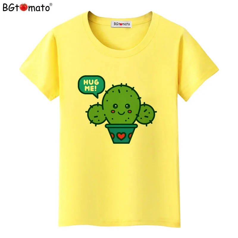 

BGtomato Hot Harajuku Style Cartoon cactus Print Tees Short Sleeve funny T-shirt Women Tops Causal Summer t-shirts