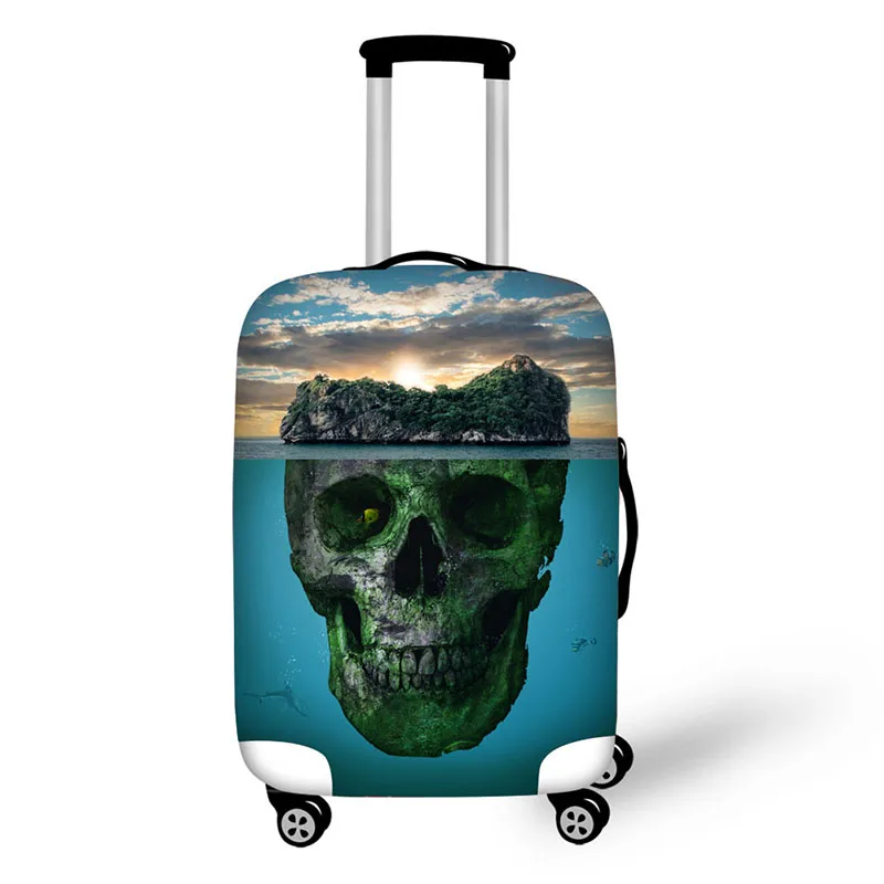 Skull Pattern Elastic Luggage Protective Cover Zipper Suit for 18-32 inch Trunk Case Travel Suitcase Covers Bags