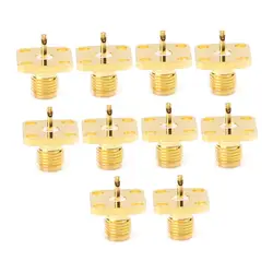 10Pcs/Set SMA Female Chassis Panel Mount 4 Hole Post Terminal RF Connector Coaxial Adaptor 5mm