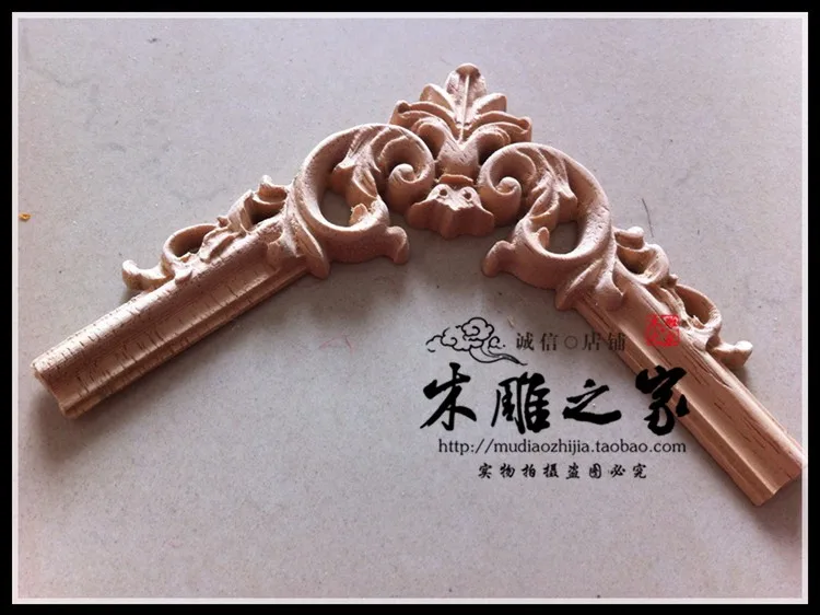 Dongyang woodcarving Style Floral applique patch connection furniture cupboard door flower carved wood shavings flowers.