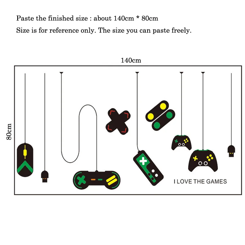 Game Handle Decorative Chandelier Wall Sticker Living Room Decoration Home Mural For Kids Gamer Room Background Decor Wallpaper