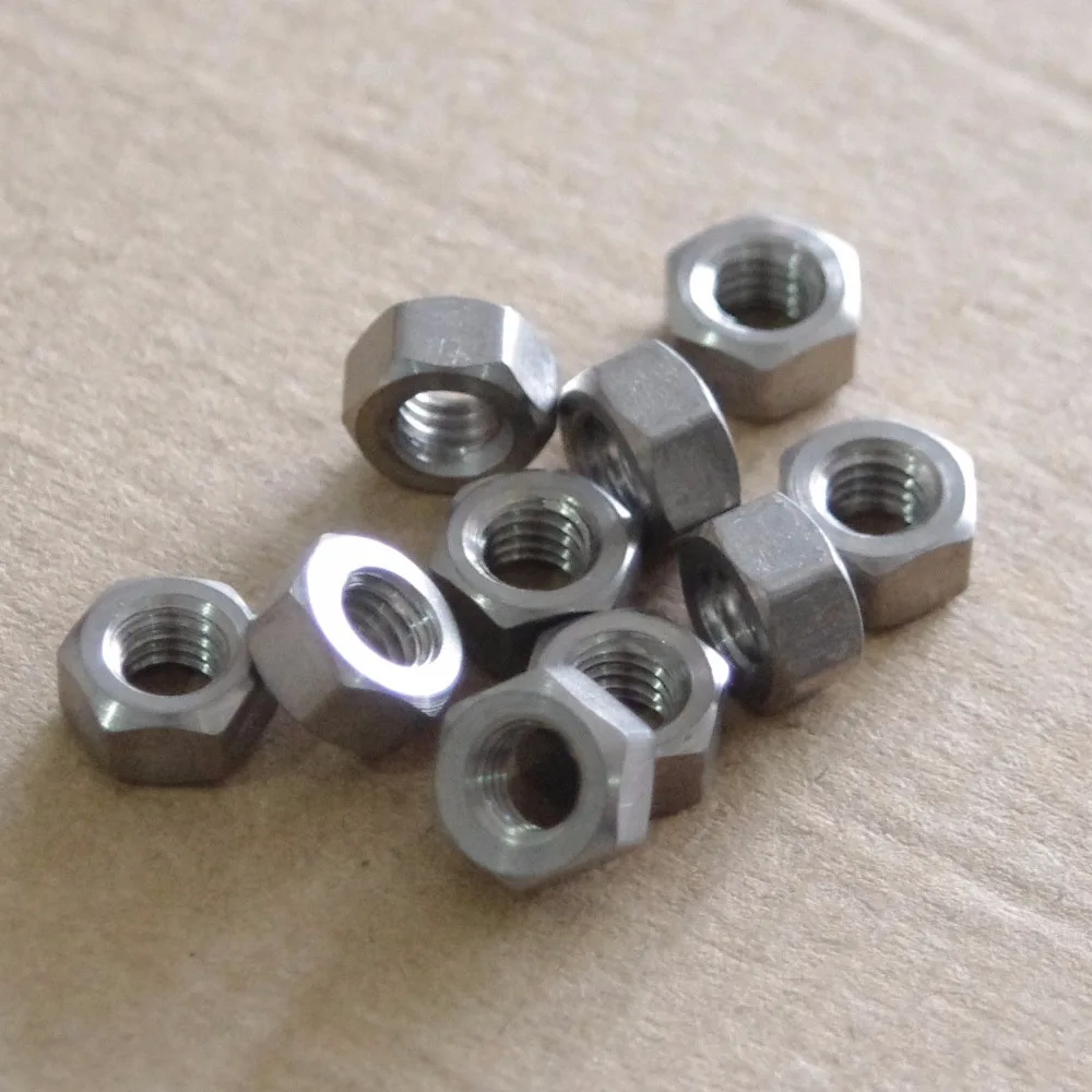 

10pcs Ti 6AL/4V Titanium GR5 M3/M4/M5/M6/M8 Hex Nuts Cycling