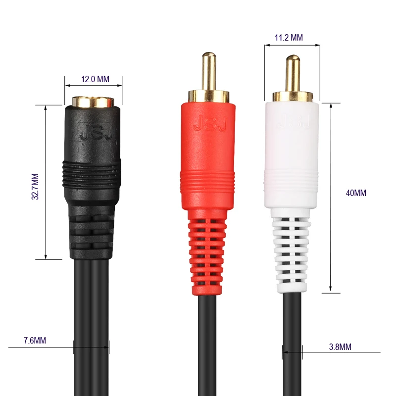 HIFI RCA Splitter Cable 1 RCA Female to 2RCA Male for Home Theater DVD speaker computer CD Extension Adapter Car Audio Y Cord image 2