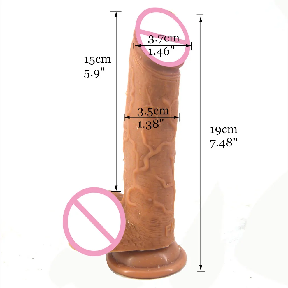 FAAK realistic dildo double layer silicone fake penis big dick adult sex product masturbator suction sex toys for women sex shop