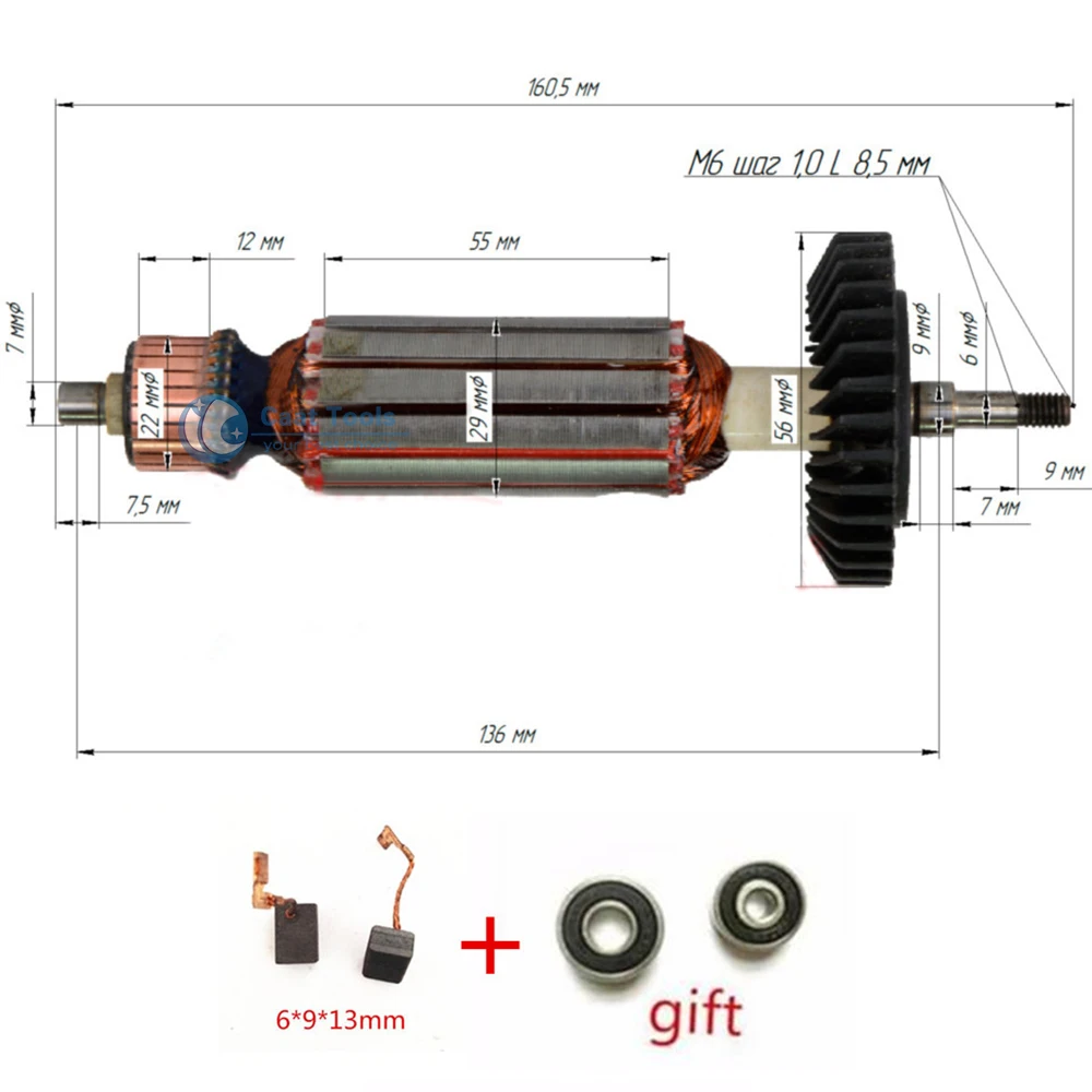 

AC220-240V якорь замена для MAKITA GA5030 GA4530 GA4030 GA5034 GA4534 GA4031 PJ7000 GA4030R GA4034 ротор двигателя