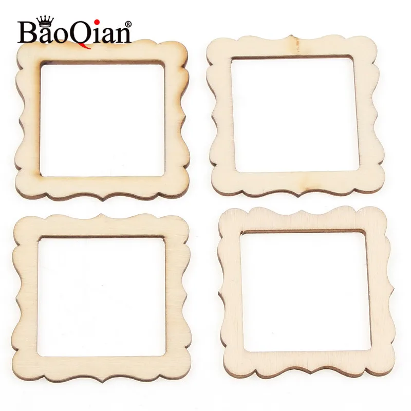 20pcs Unfinished Wood Slices DIY Photo Frame Natural Wooden Crafts Scrapbooking For Home Decoration wedding Embellishment