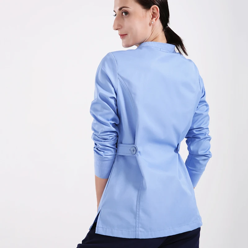 Warme Ups Jacke Krankenschwester Tops Stretch Taste Vorne Peeling Jacken Krankenschwester Mantel Warme Up Peeling Top Langarm Arbeitskleidung Tunika
