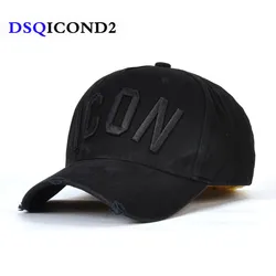 DSQICOND2 Хлопковые бейсболки Snapback DSQ с буквами Высококачественная кепка для мужчин и женщин Дизайн клиента ICON Логотип Шляпа Черная кепка Папа Шляпы