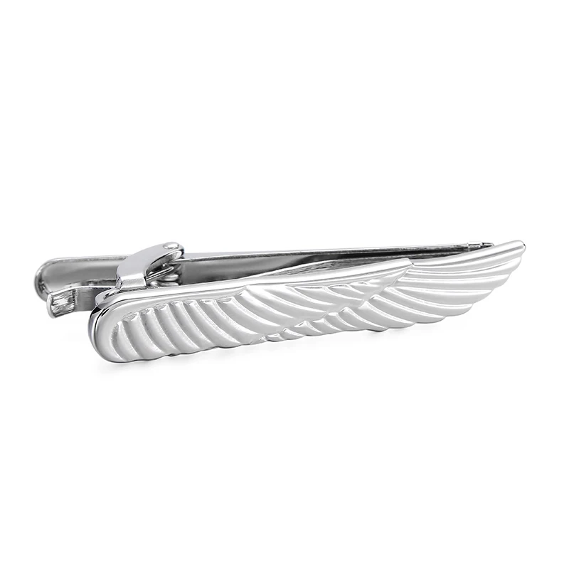 WN classic style angel wings styled tie clip vogue men's clothing accessories silvery wing tie clips