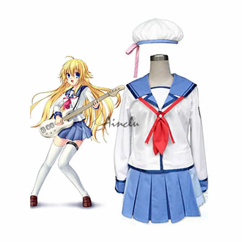 

Ainclu Customize Free Shipping New Anime Outfit Angel Beats halloween costume for girlsUniform Costume For Halloween Party