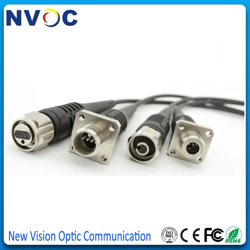 4Fibers ODC Male SM,4C,G657A1,4.5mm,TPU 250M Armored Fiber Optic Patch Cord Cable with PCD380,4C ODC-F Square to LC/ST/FC/SC