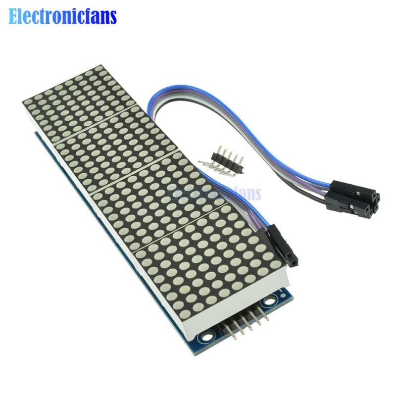 MAX7219 LED Microcontroller 4 In 1 Display with 5P Line Dot Matrix Module 5V Operating Voltage for Arduino 8x8 Dot Matrix Common