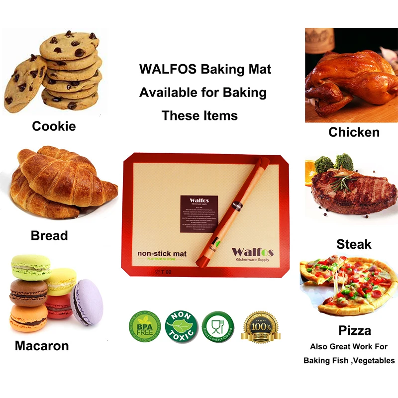 WALFOS Brand Baking mat Sheet Liner Non Stick Silicone Baking Mat Non-Stick Baking Cookie Liner Pastry Mat Bakeware Kitchen Tool