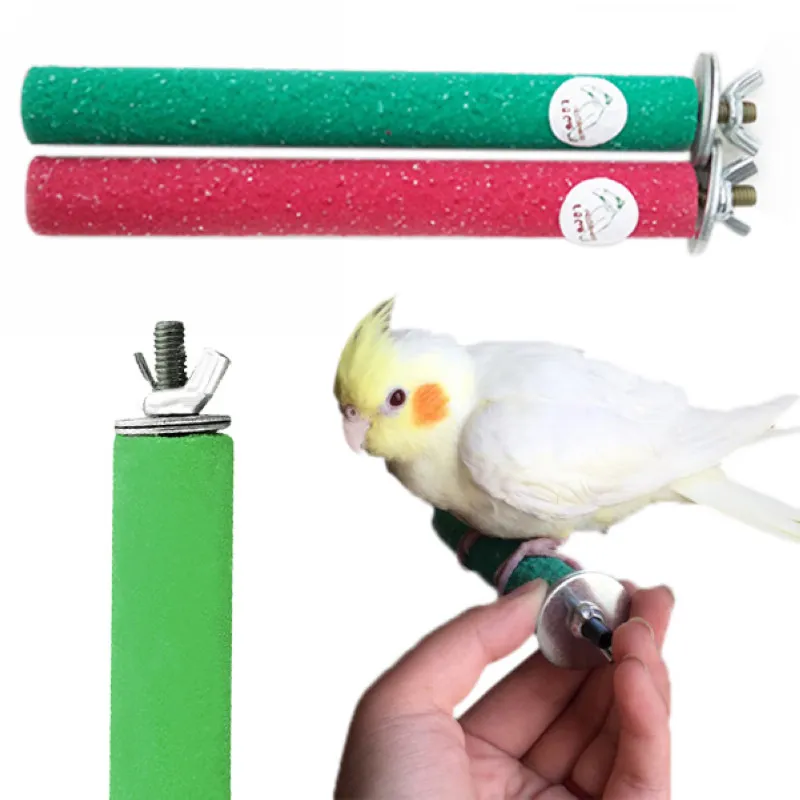 JX-LCLYL 140*15mm Colorful Pet Bird Parrot Chew Toys Paw Grinding Cage Clean Tool Budgie 14cm