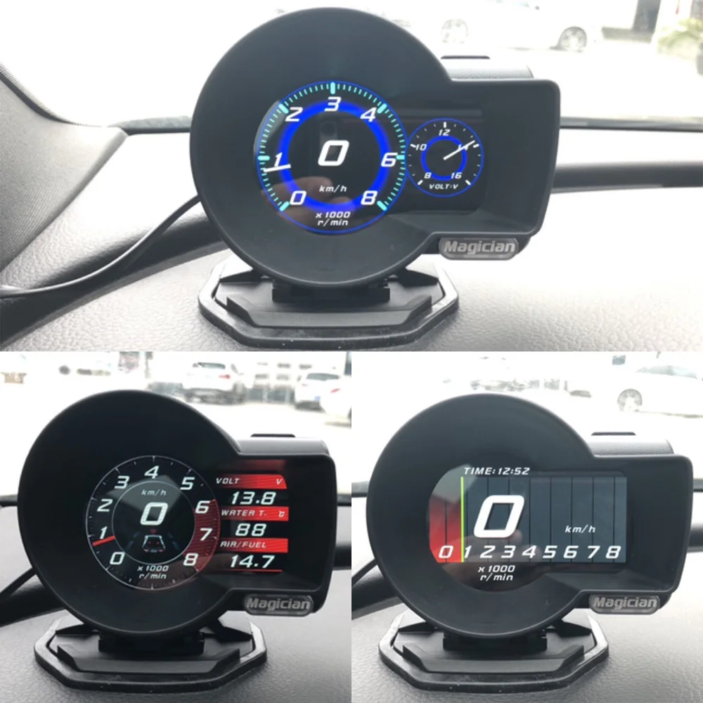 Magician obd Head Up Display car Digital Boost Gauge Voltage Speed meter ect. water temp Alarm Auto Diagnostic Tool