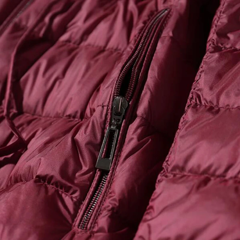 SEDUTMO Winter Long Womens Down Jackets Ultra Light Duck Down Coat Hoodie Warm Slim Autumn Puffer Jacket Outerwear ED499