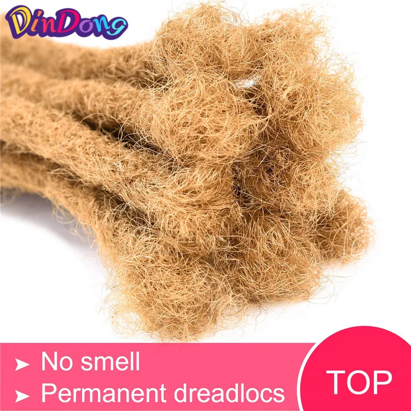 DinDong 10 inch Synthetic Dreadlocks Men Handmade Crochet Braiding 6 inch Dreadlocks Hair Extensions Hip Hop Pure Color